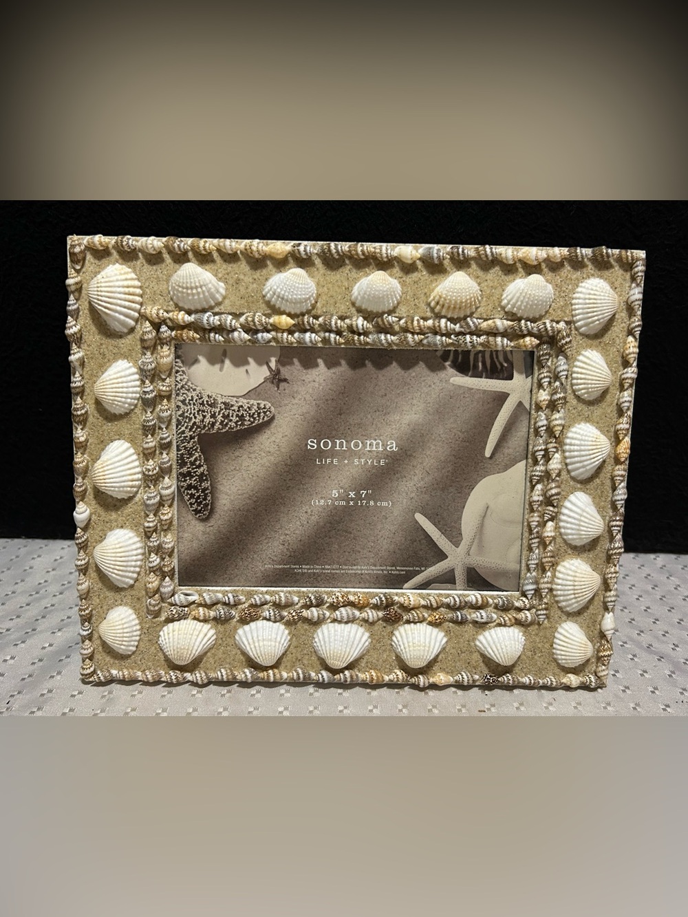 Sonoma Life + Style Picture Frame 5 X 7 Natural Seashells, Ocean, Tropical